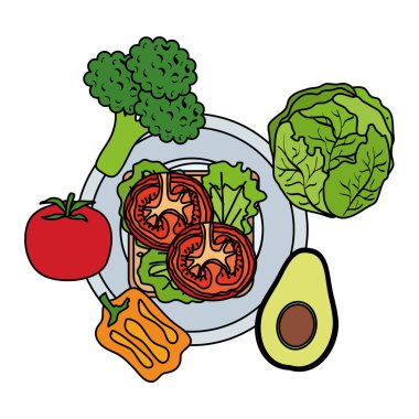 taze sebze sağlıklı gıda ile çanak