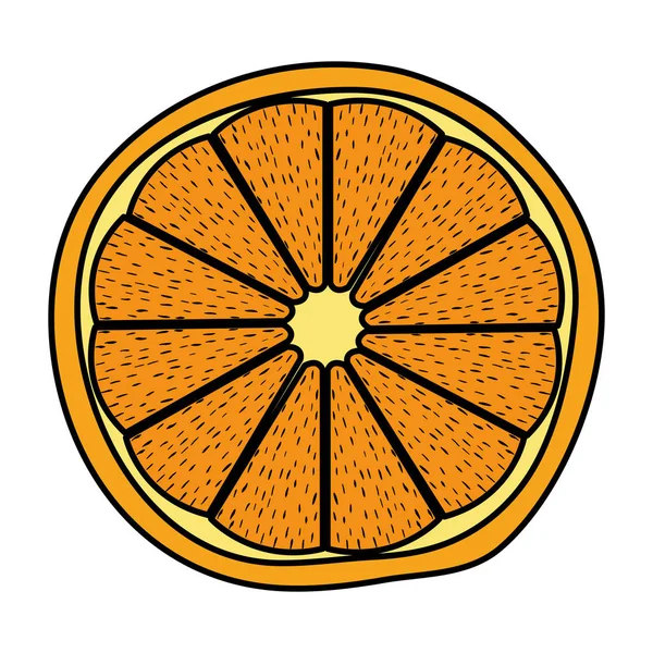 Medio naranja cítricos fresco icono — Archivo Imágenes Vectoriales