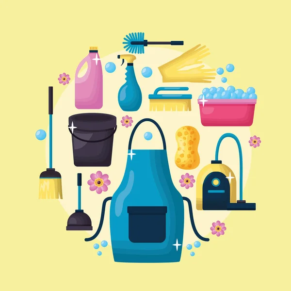 Outils de nettoyage de printemps — Image vectorielle