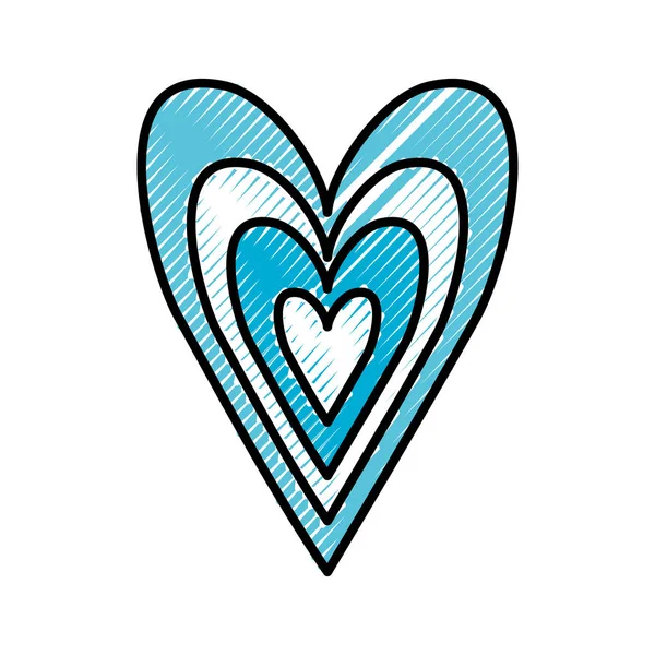 Corazón azul amor feliz celebración icono — Archivo Imágenes Vectoriales