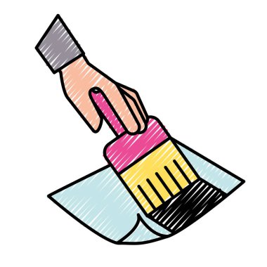 boya fırçası sanatsal aracı tutan el