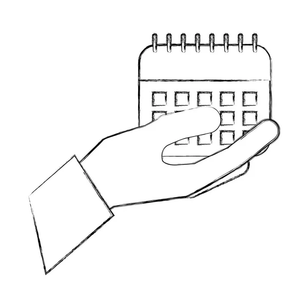 Hand holding kalender herinnering plan datum — Stockvector