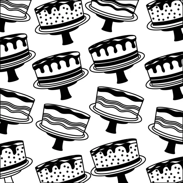 Zoete taart pictogram patroon — Stockvector