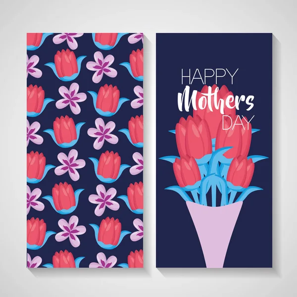 Madres día flores — Vector de stock