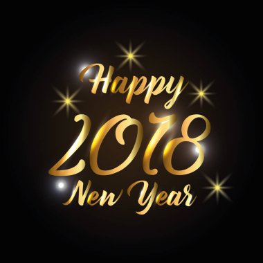 siyah arka plan üzerinde glitter lüks ile yeni yıl 2018 altın numaraları