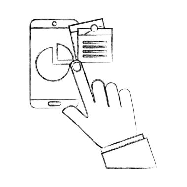 el dokunaklı akıllı telefon grafik pasta not ofis