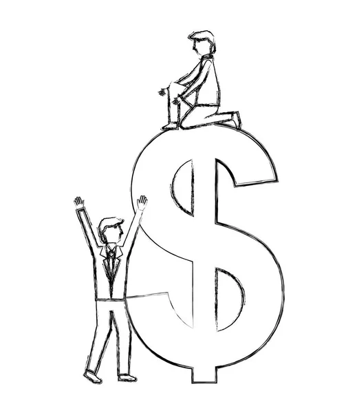 Бізнесмени з концепцією успіху доларових грошей — стоковий вектор