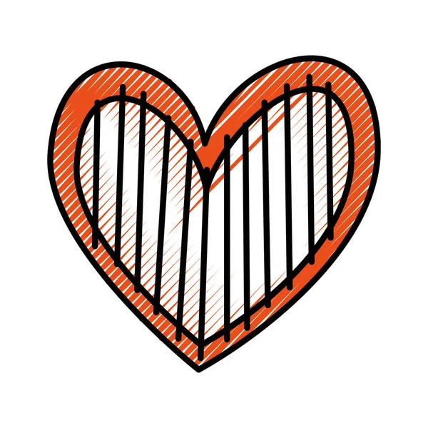 Srdce lásky romance vášeň zdobí pruhy — Stockový vektor