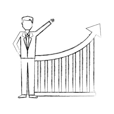 işadamı işaret diyagramı istatistik grafik oku