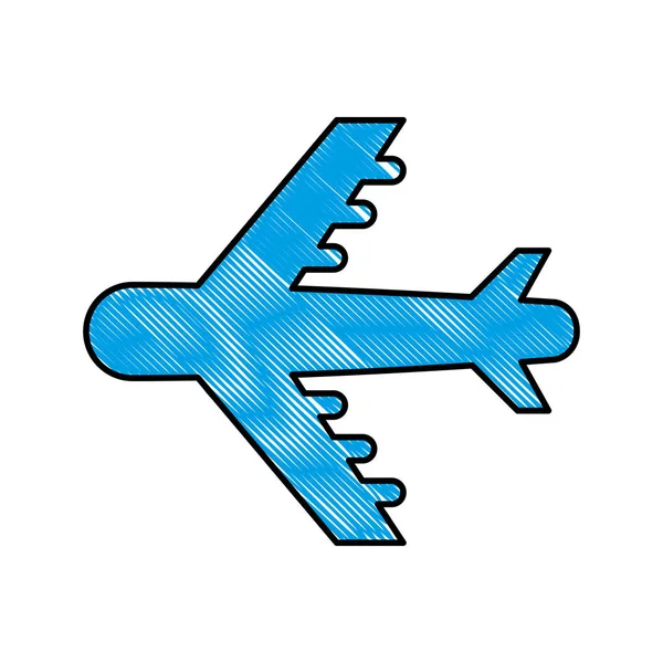 Airplane silhouette isolated icon — Stock Vector