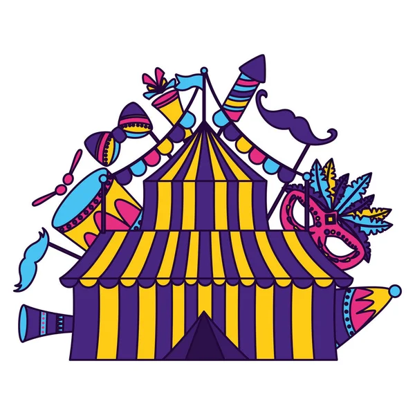 Развлечения в карнавальной палатке — стоковый вектор