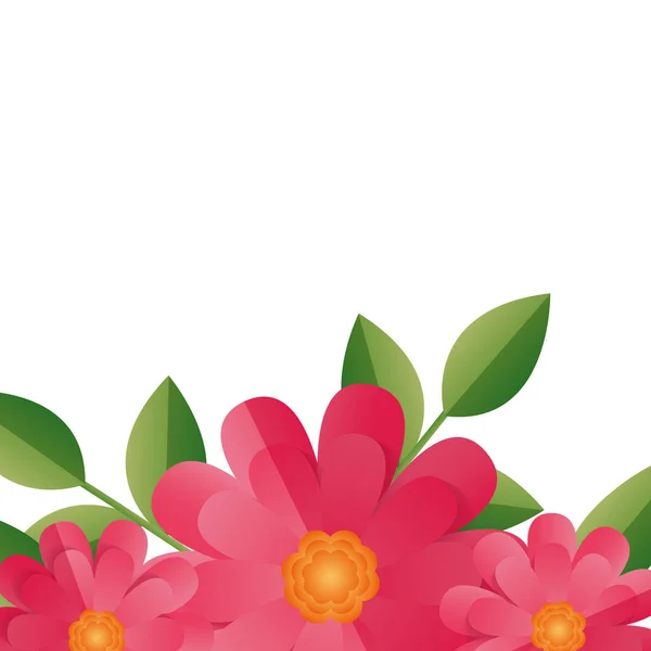 Virágok dekorációs levelek — Stock Vector