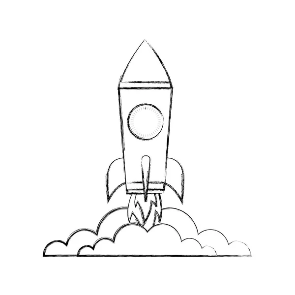 Startup rocket isolated icon — Stock Vector