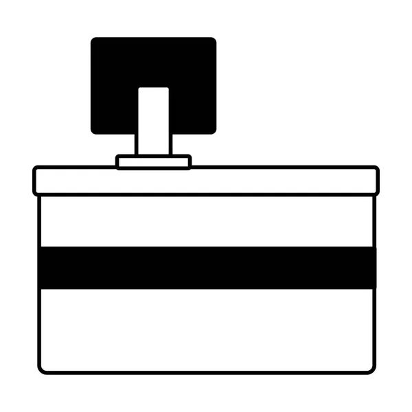 흰색 배경에 카운터 바 컴퓨터 저장소 — 스톡 벡터