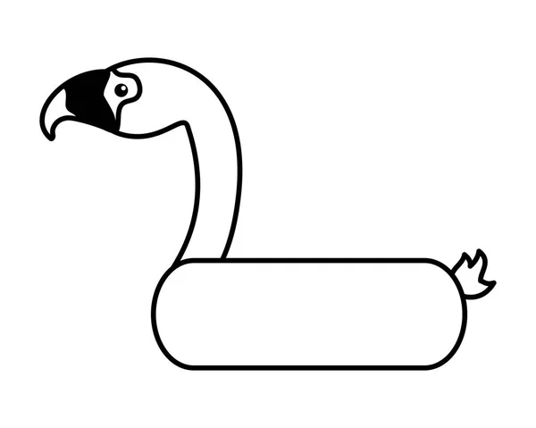 Flotteur en forme de flamant sur fond blanc — Image vectorielle