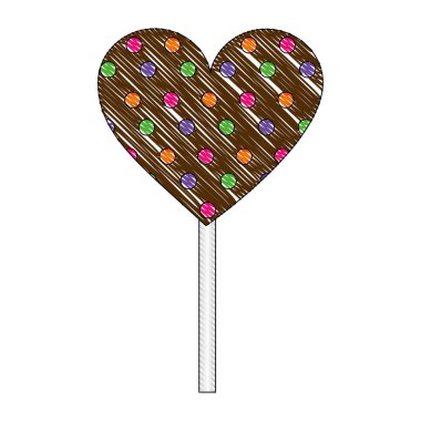 sprinkles ile tatlı şeker kalp lolipop