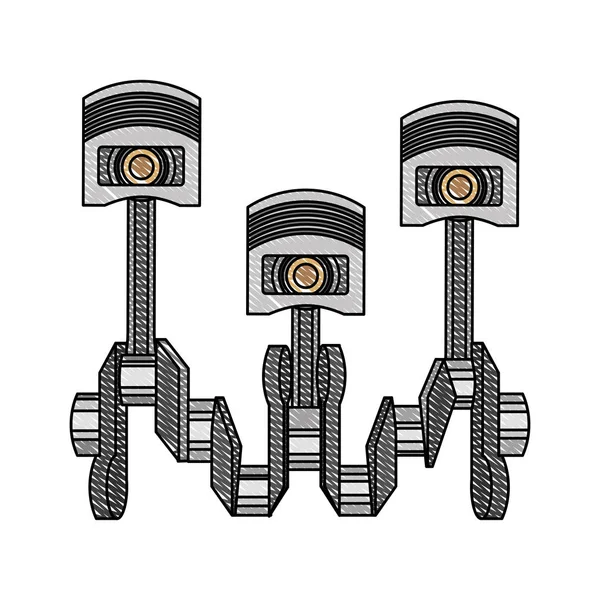 Kolben Kurbelwelle Verbrennungsmotor Automobilindustrie — Stockvektor