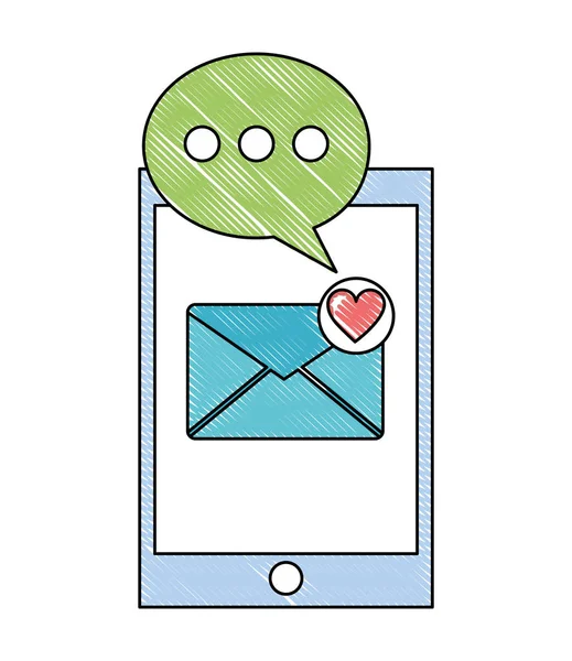 Mensagem do smartphone amor diálogo romântico — Vetor de Stock