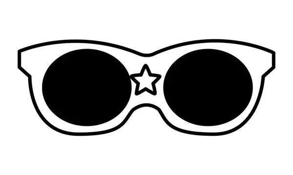Sluneční brýle s hvězdou na bílém pozadí — Stockový vektor