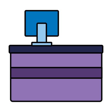 beyaz arka plan üzerinde sayaç bar bilgisayar mağazası