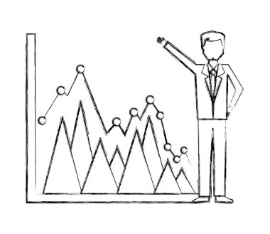 İş adamı istatistik diyagramı iş raporu