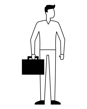 iş çantası ile işadamı karakter