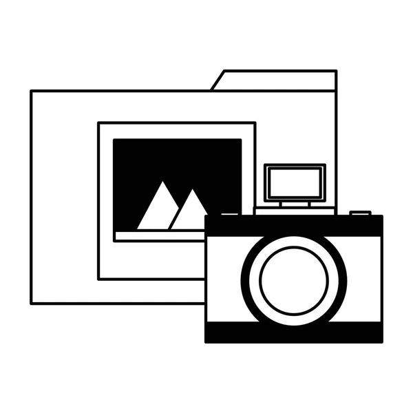 Mapp fil foto kamera — Stock vektor