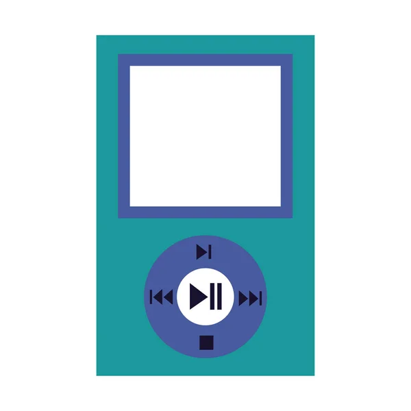 MP3 muziek luisteren audio op witte achtergrond — Stockvector