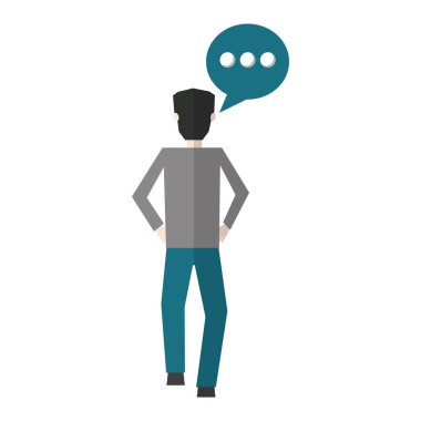 konuşma kabarcık avatar karakter ile işadamı