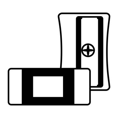 beyaz arka plan üzerinde keskinleştirme ve silgi okul