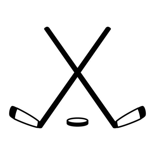 Хоккейные клюшки и шайба — стоковый вектор