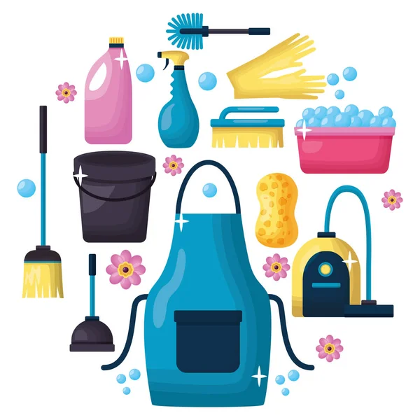 Outils de nettoyage de printemps — Image vectorielle