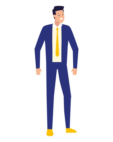 Portrait de personnage d'homme d'affaires sur fond blanc — Image vectorielle