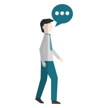 konuşma kabarcık avatar karakter ile işadamı