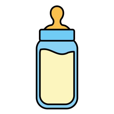 Beyaz arka planda süt şişesi