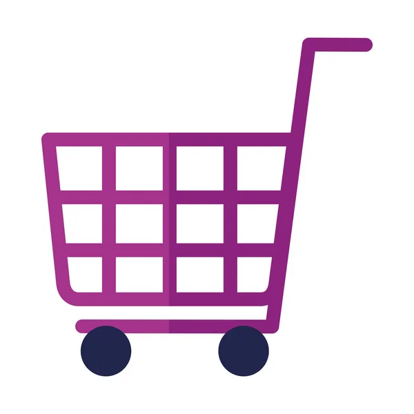 Shopping cart ecommerce on white background — Stock Vector