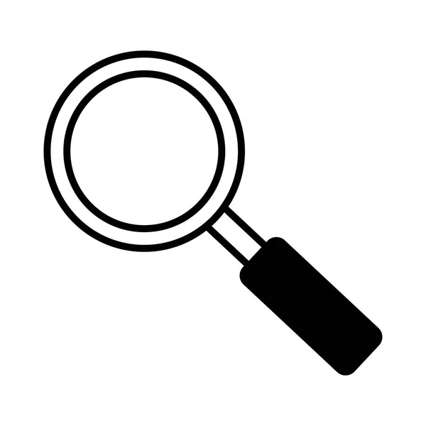 Magnifying glass searching on white background — Stock Vector