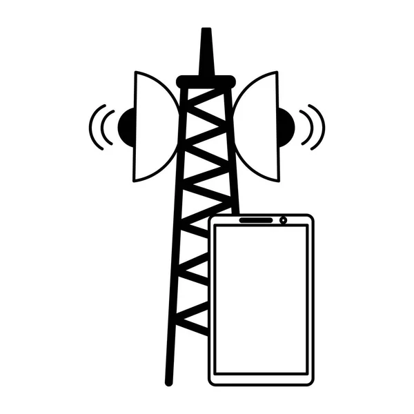 Akıllı telefon cihazı anten sinyali — Stok Vektör