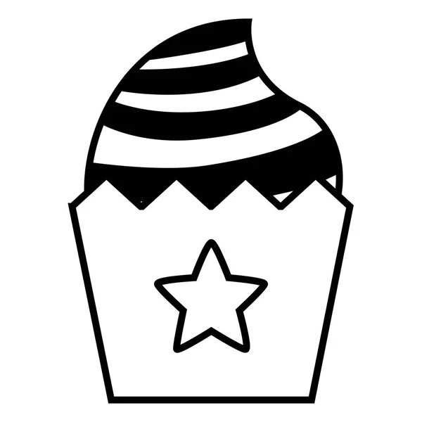 Dulce cupcake snack sobre fondo blanco — Vector de stock