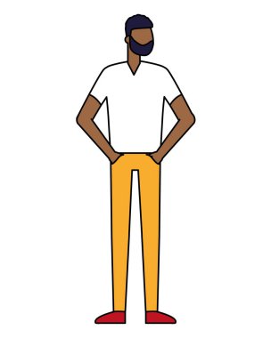 afro amerikan adam ayakta karakter