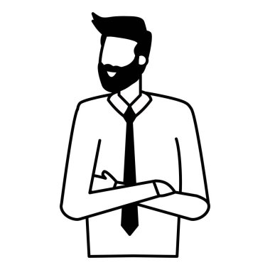 Beyaz arka plan üzerinde işadamı karakter portre