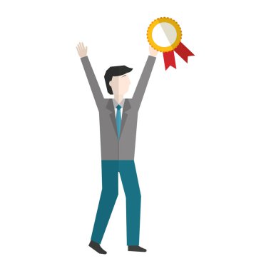 madalya avatar karakter ile işadamı