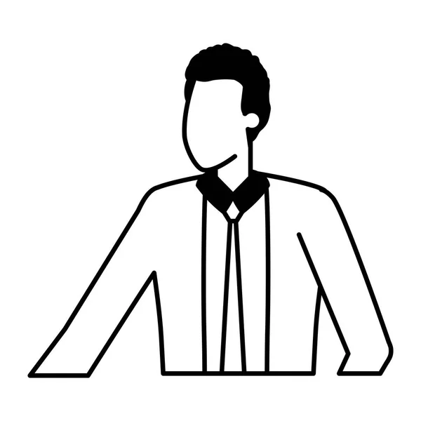 Portrait de personnage d'homme d'affaires sur fond blanc — Image vectorielle