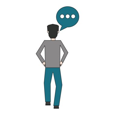 konuşma kabarcık avatar karakter ile işadamı