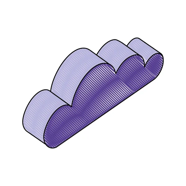 Nube isométrica clima icono — Archivo Imágenes Vectoriales