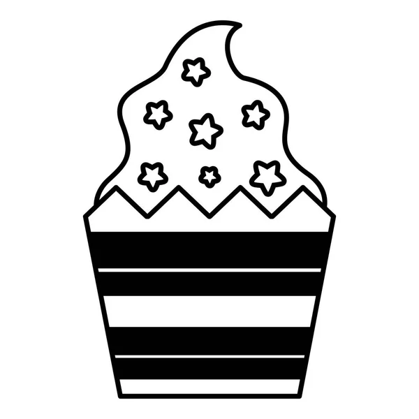 Zoete cupcake snack op witte achtergrond — Stockvector