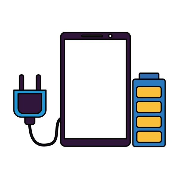 Smartphone plug cable battery — Stock Vector