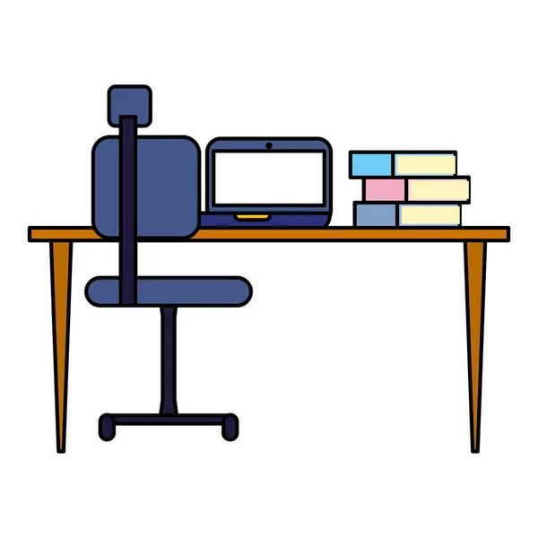 Libros de silla de computadora de oficina — Vector de stock