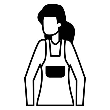 Beyaz arka planda kadın karakter kadın