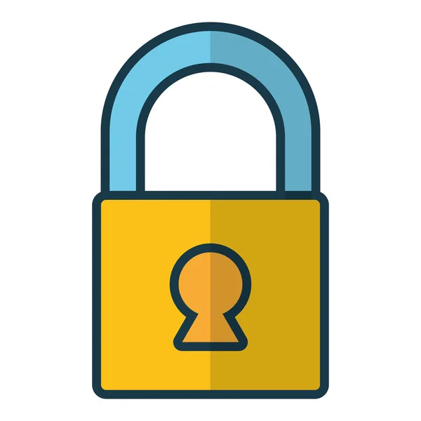 Closed padlock on white background — Stock Vector